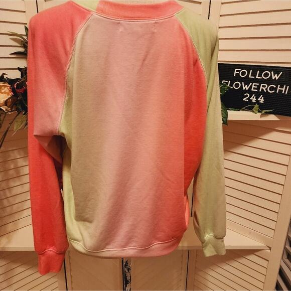 WILDFOX SUN DAZE SOMMERS SWEATSHIRT NEON SHERBERT SIZE SMALL - Picture 3 of 7